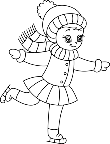 Cartoon Figure Skater Coloring Page